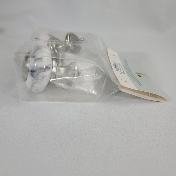 JcPenney Home Set Of 2 Faux Marble Finial Brushed Nickle Finish - Picture 7 of 14